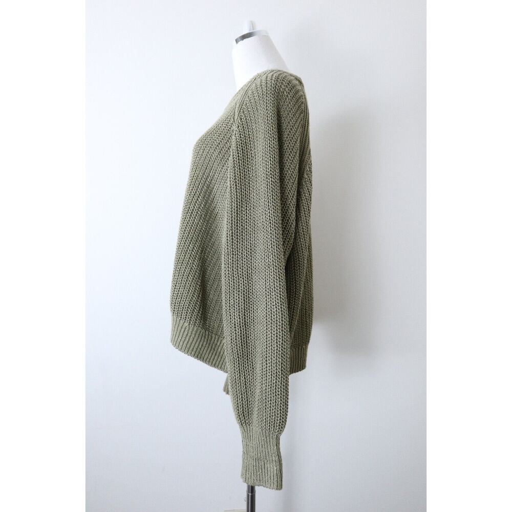 Apiece Apart Size XL Tara Linen Knit Sweater Raglan Sleeve Pullover Green - Picture 6 of 12